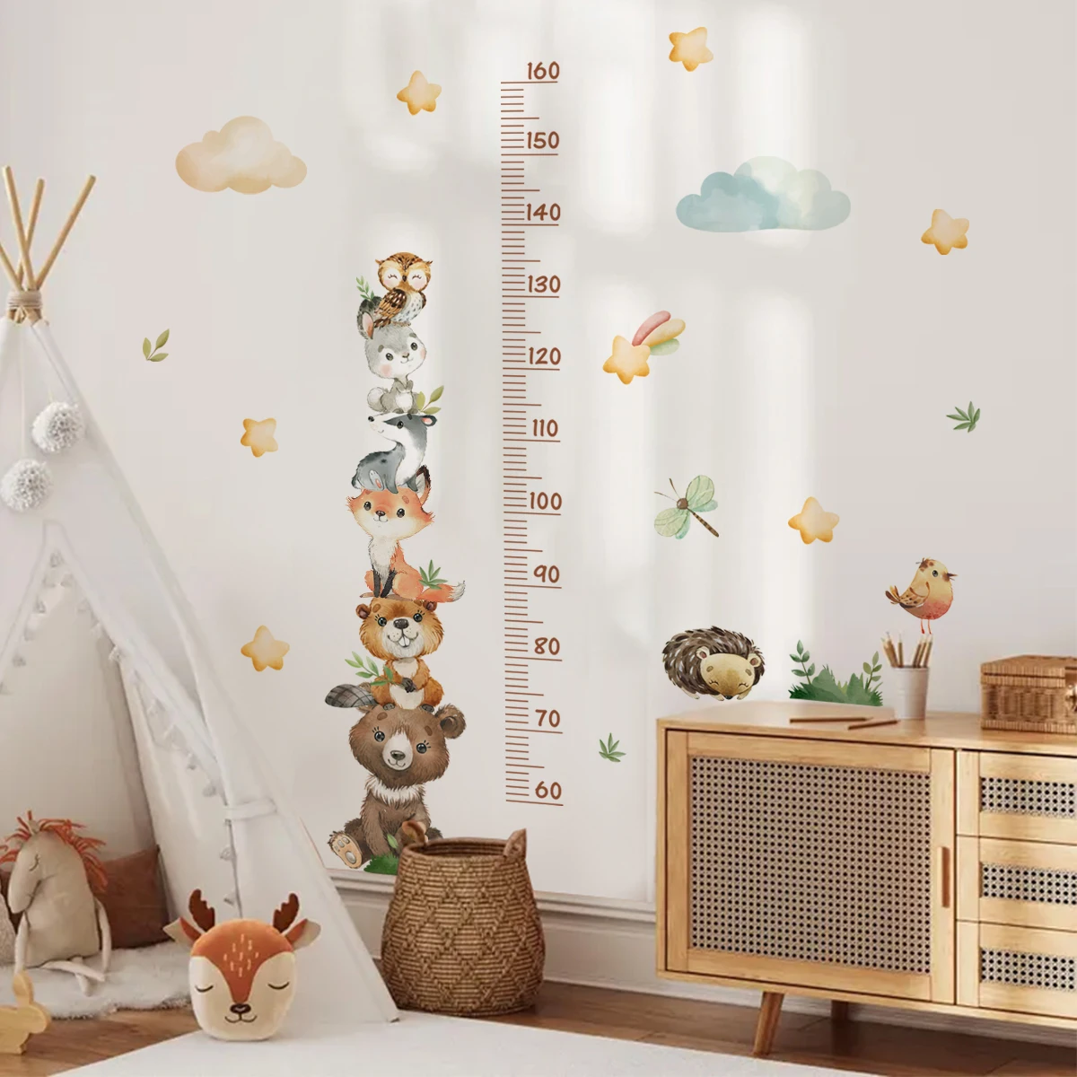 Leone africano giraffa Wild Zebra animali albero tropicale adesivo da parete Nursery decalcomanie da parete in vinile rimovibili camera dei bambini decorazioni per la casa  15
