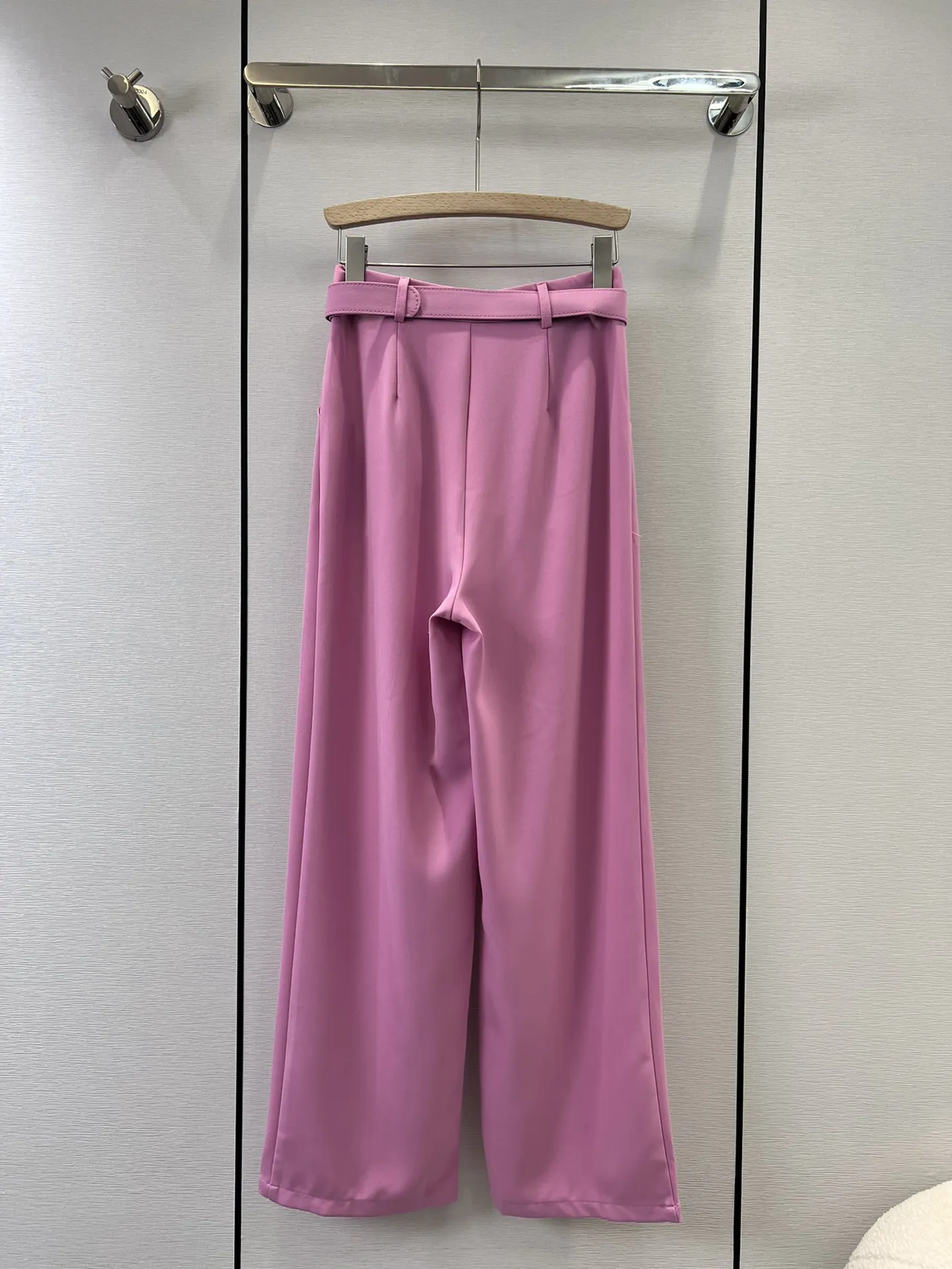 

Early spring new belt wide leg pants white rich beauty must enter a single product