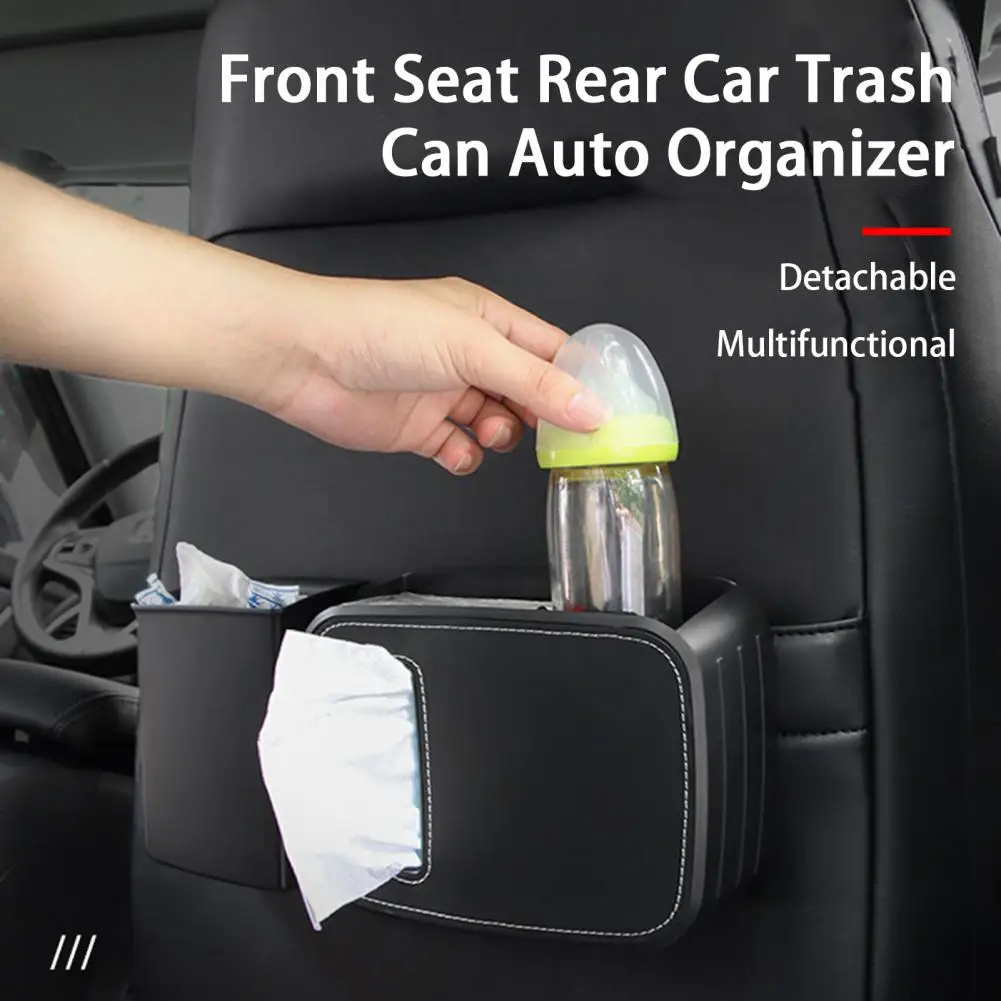 

_ Практичная конструкция с зажимом для задней панели, Легкая очистка, подвесная автоматическая коробка для хранения, автомобильная мусорная корзина, автомобильные аксессуары