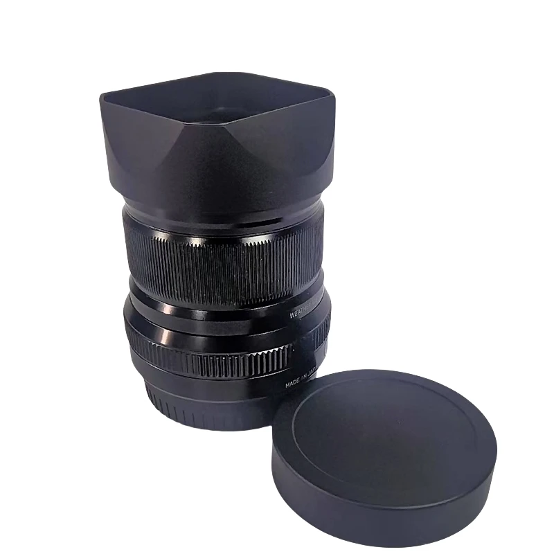 ‌Metal Square Bayonet Lens Hood With Metal Cap for Fujifilm XF50mm
