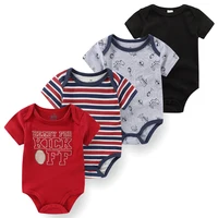 4Pieces Cotton Bodysuit 0-12M Print Newborn Baby Girl Clothes Cartoon Short Sleeve Baby Boy Clothes Summer Romper Bebes 2