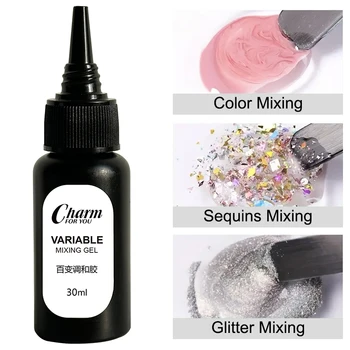 Gel per Miscelare e Applicare Glitter per Nail Art – Regola la Consistenza dello Smalto, Adesivo Trasparente per Glitter e Paillettes, Creazione Personalizzata Fai-da-Te