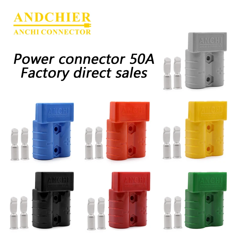 

600V 50A Quick Plug Battery Charging Connector with Simple and Convient Connection High Current Connector for Winch Trailer
