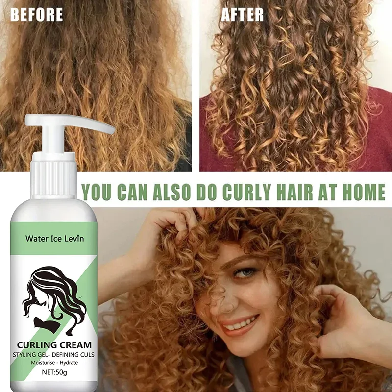 Curly Hair Styling Cream Curl Enhancers Booster Defining Moisturizing Elastin Repair