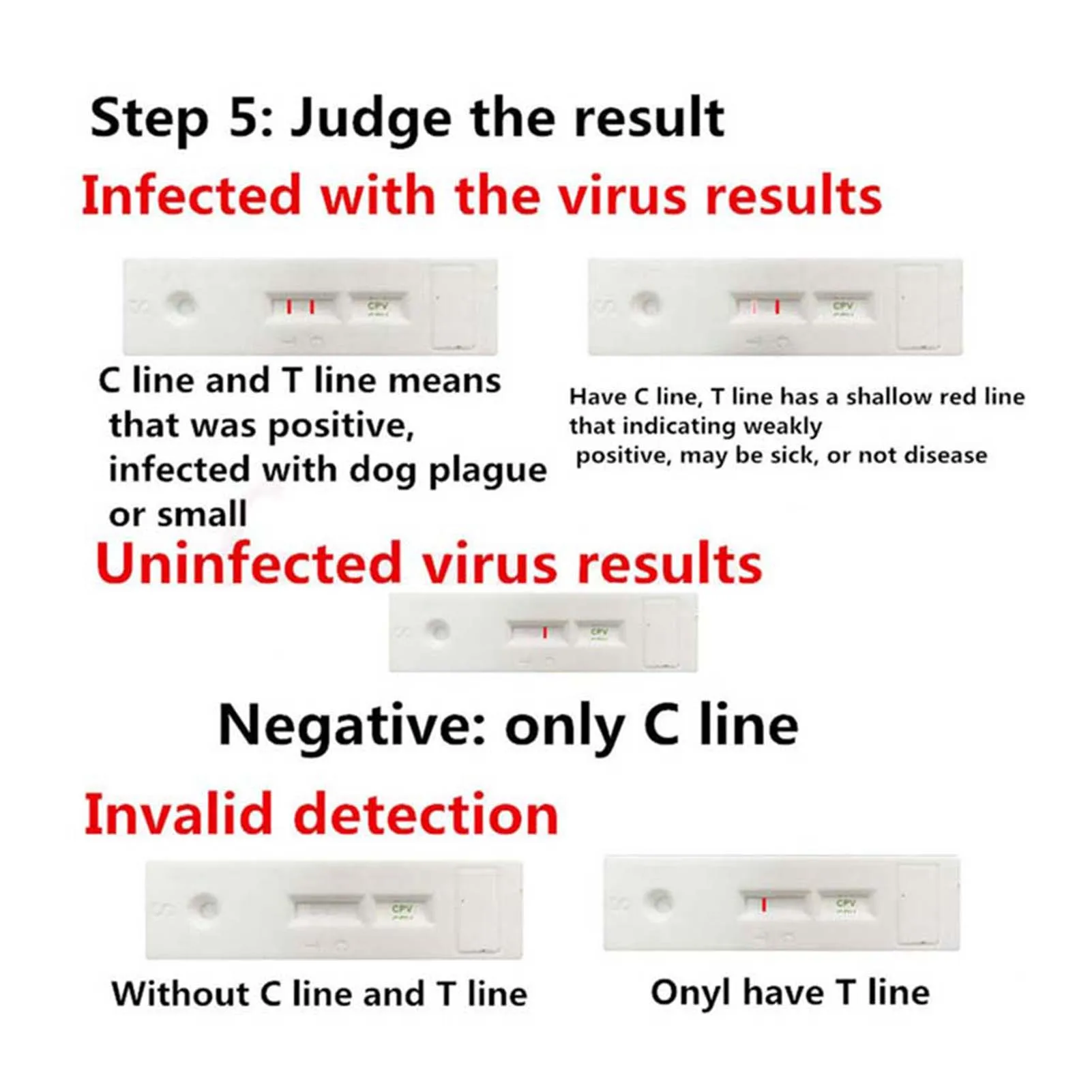 Canine Distemper Adeno Test Kit Canine Distemper Test Kit Worm and Parvo for Pet Early Detection of Intestinal Parasites