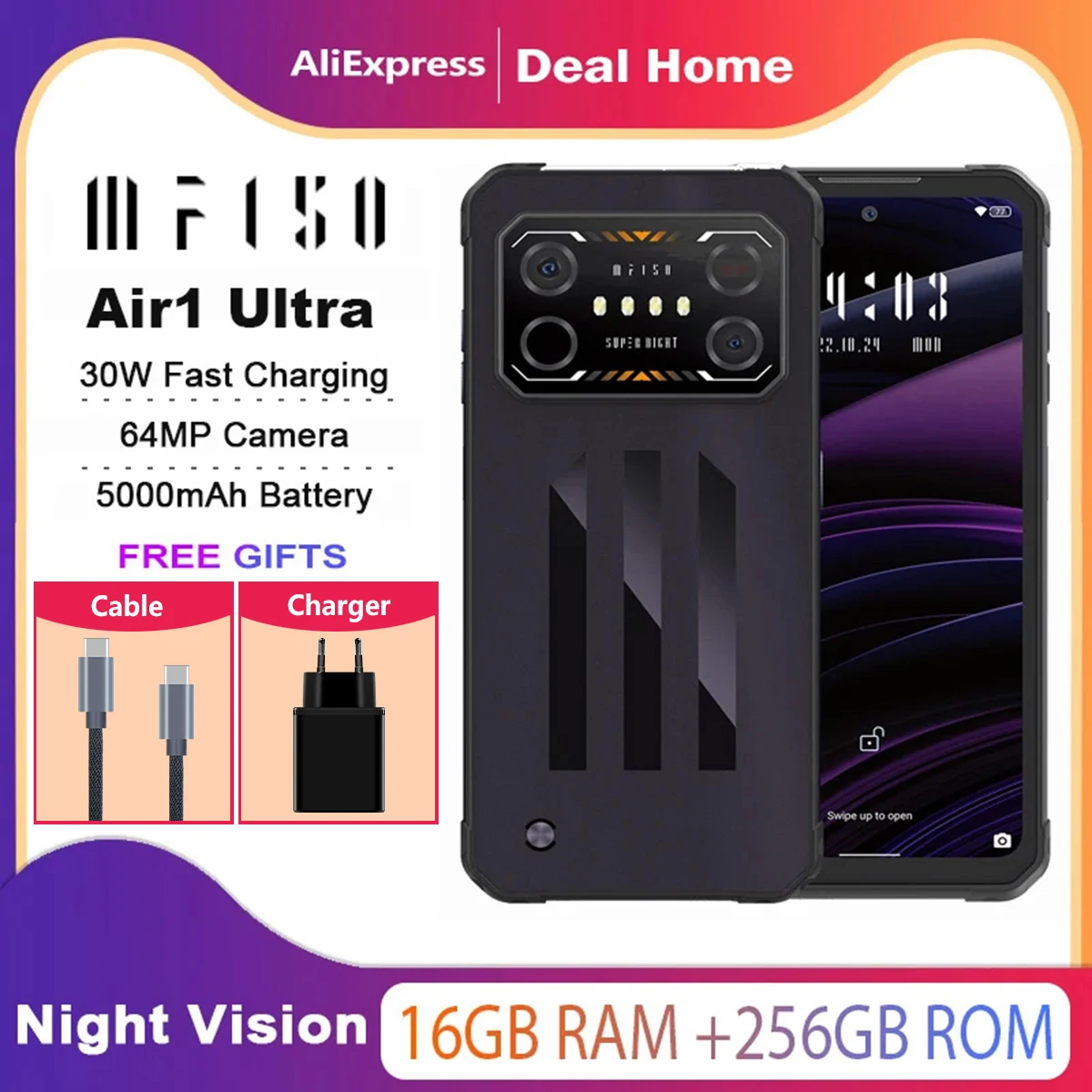 IIIF150 Air1 Ultra+ ナイトビジョンカメラOUKITEL IIIF150 Air1 Ultra Rugged Night Vision Smartphone 6.8