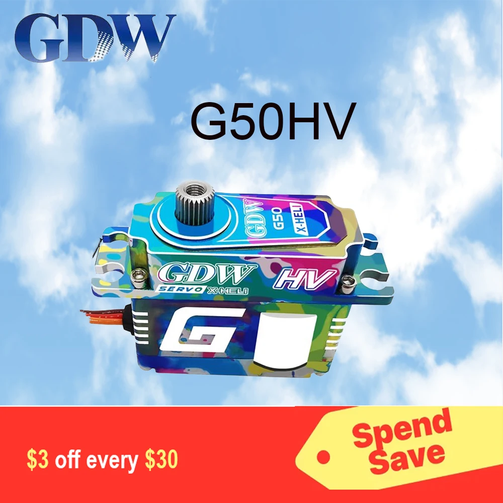 

GDW G50HV G55HV конкурс нового поколения высокоскоростной бесщеточный полный размер цифровой сервопривод для радиоуправляемого вертолета хвостовой замок Swashplate