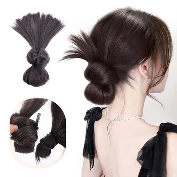 Coda di cavallo sintetica a chignon basso, naturale e voluminosa, con clip a griffa, per donna, accessori per chignon, uso quotidiano