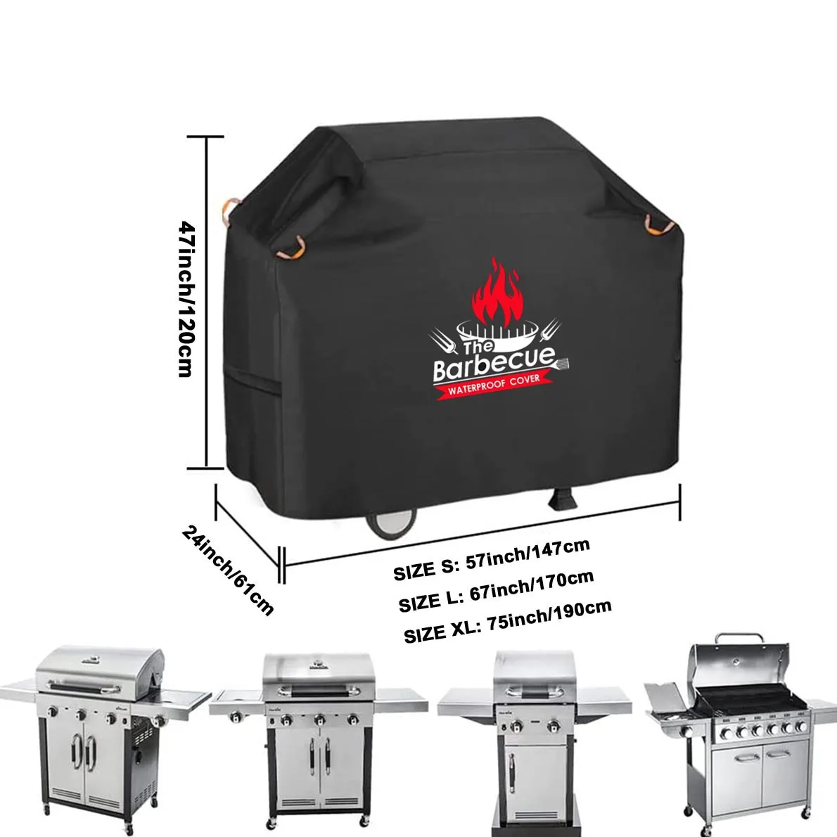 420D Oxford Fabric BBQ Cover Waterproof/Rip-Proof/Dustproof/UV-Resistant For Weber Brinkmann Char-Broil(5 Size) bbq grill cover