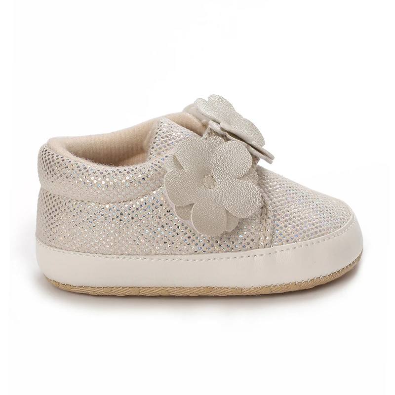 Spring and Autumn 0-18 Month Newborn Baby Shoes Baby Comfortable Soft Sole Walking Shoes Girl Cute Flower Sports Shoes 6