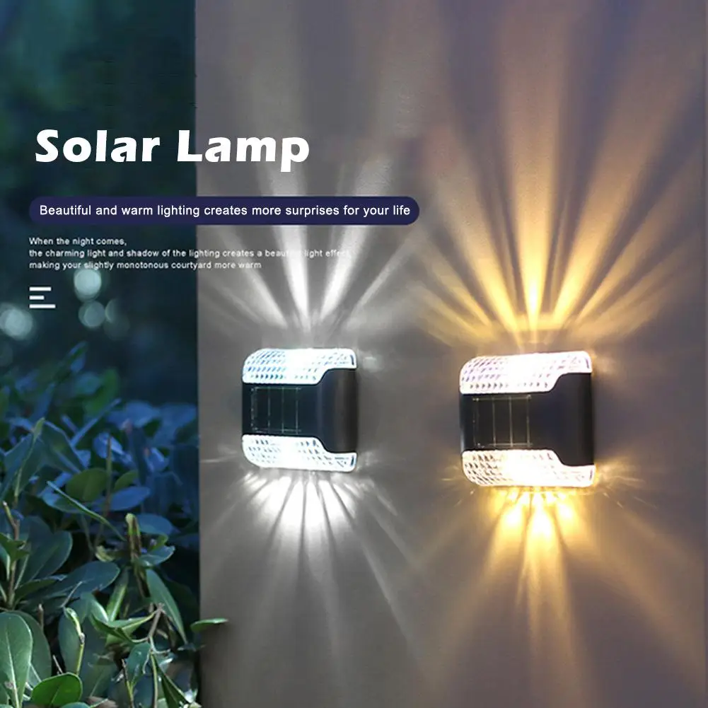 Waterproof LED Solar Wall Lamp Waterproof Street Light Balcony And Lighting Luminous Porch Yard Up Down Decoration Home O9Z7