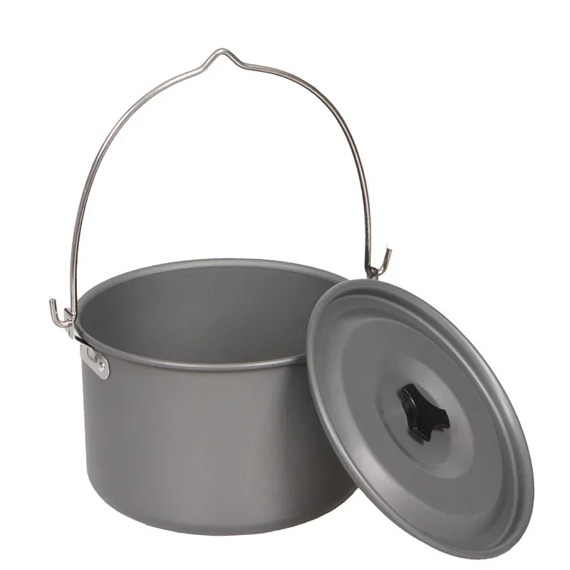 

3-6 Person Outdoor Camping Picnic Hanging Pots Aluminum Alloy Pot For Cookware Tableware