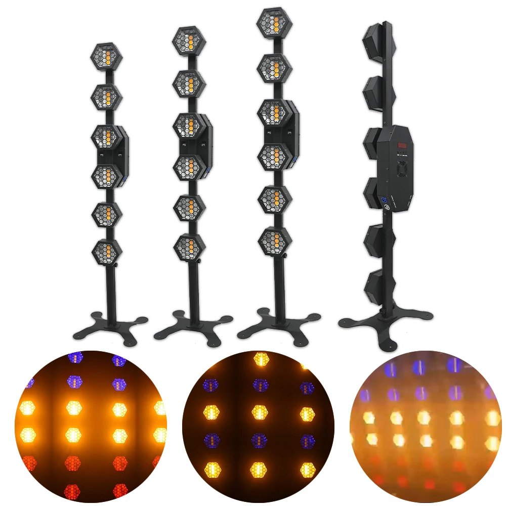 6x Amber LED and RGB LED Glow Effect Retro Becomes Light DJ Party Pattern Projector Scans DMX Dance Bar Christmas Show
