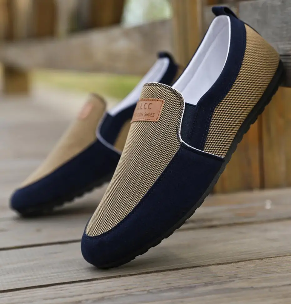 

Лоферы мужские без шнуровки, повседневная обувь, дышащие холщовые туфли для вождения, обувь для офиса, прогулок, плоская подошва, Нескользящие, мокасины