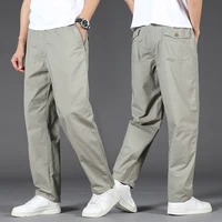 New Cargo Pants Men's Loose Straight Oversize Clothing Solid Grey Versatile Work Wear Black Joggers Cotton Casual Male Trousers 2