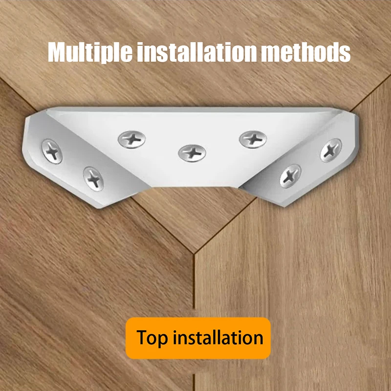 10Pcs Universal Furniture Corner Connector Stainless Steel Angle Corner Brackets For Cabinet Drawer