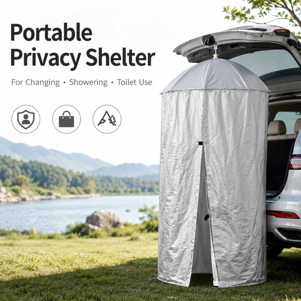  slider image of Portable Hanging Privacy Shelter