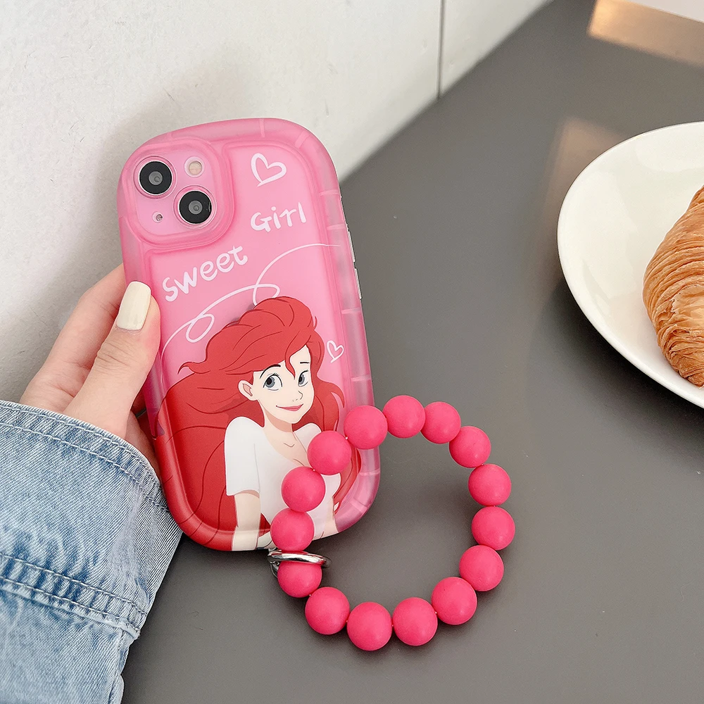 Cartoon Disney The Little Mermaid Princess Ariel With Bracelet Phone Case For Iphone 11 12 13 14 Pro Max X Xs Xr Plus Cover