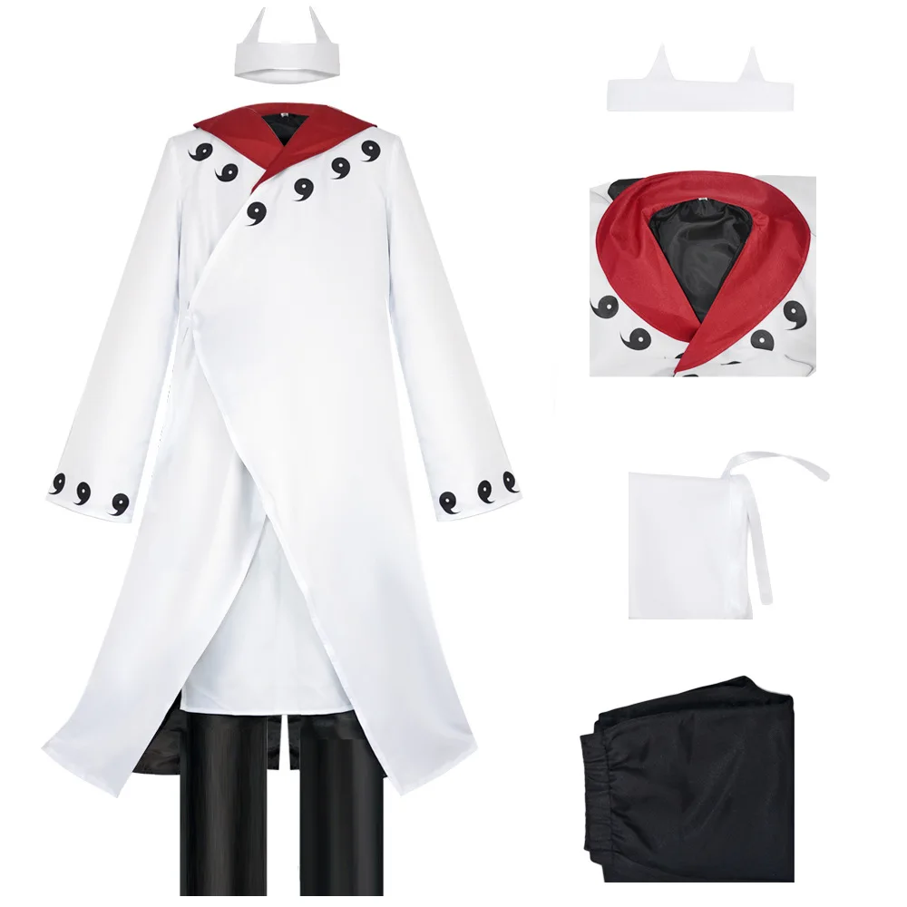 Naruto Uchiha Madara White Coat Cosplay Costume for Men (Unofficial)