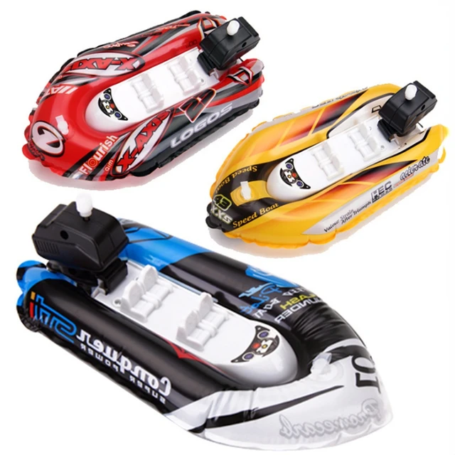 Inflatable Speed Boat Wind Up Toy Float In Water Kids Toys Clockwork Ship Toy Baby Bath Toy Water Play Game for Children Boy Toy 2