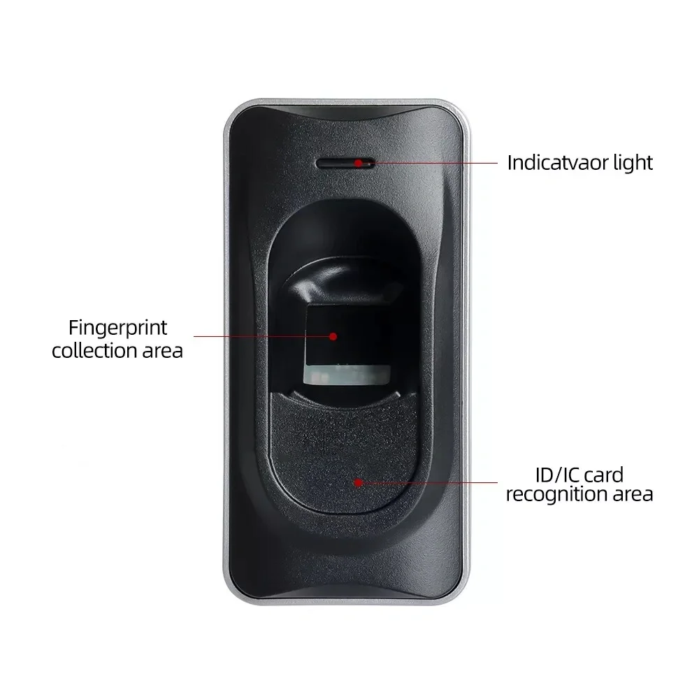 ZK FR1200 IP65 실외 방수 지문 인식기, RS485 생체 인식 슬레이브 스캐너(IC RFID 카드 포함) 출입 통제 시스템용