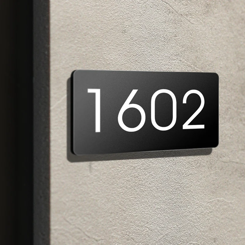 Personalized Customized Indoor Office Room Door Signs Acrylic Modern Hotel House Address Number Plaques Name Home Decor Plates