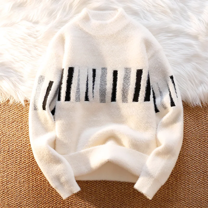 

Sweaters men 2023 winter korean style mens warm sweater O-neck men sweaters autumn Men's wool pullovers full size M-XXXL MY191
