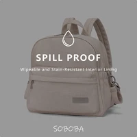 Soboba élégant sac à dos à couches pour femmes solide mode imperméable grande capacité multi-fonctionnel sac à langer avec 2 sangles 6