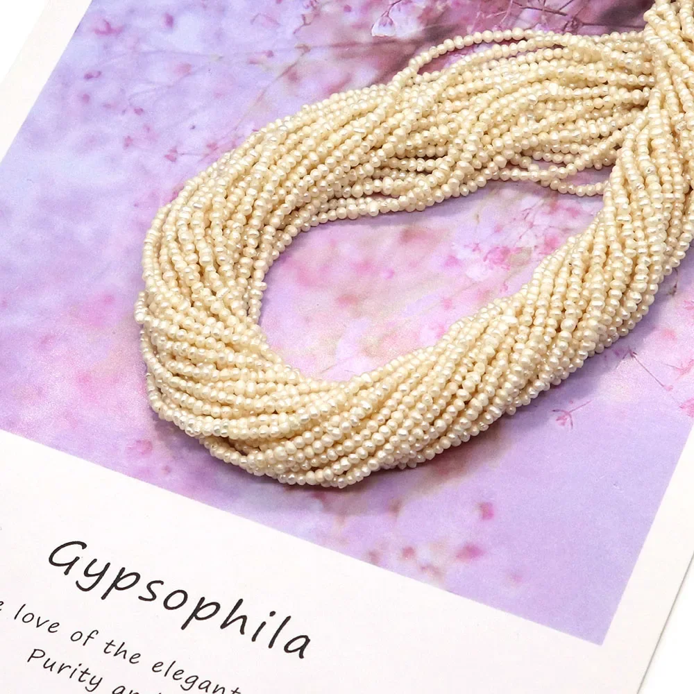 Natural Freshwater Pearl Flat Round Irregular Beads 1.8-3mm Charm DIY Fashion Jewelry Necklace Earrings Bracelet Accessories