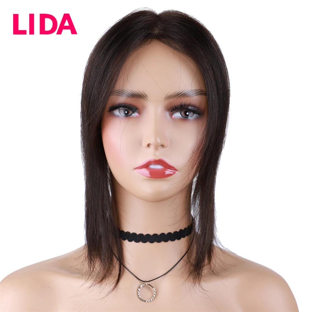 Silk Base Closure 5.5*6 Human Hair Wig Top Clip In Hair Pieces Straight Cover White Loss For Women Remy Natural Color