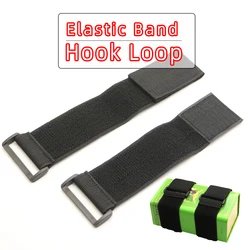 Customizable Elastic Reverse Buckle Nylon Straps with Hook and Loop Fastening - 100cm (Black)