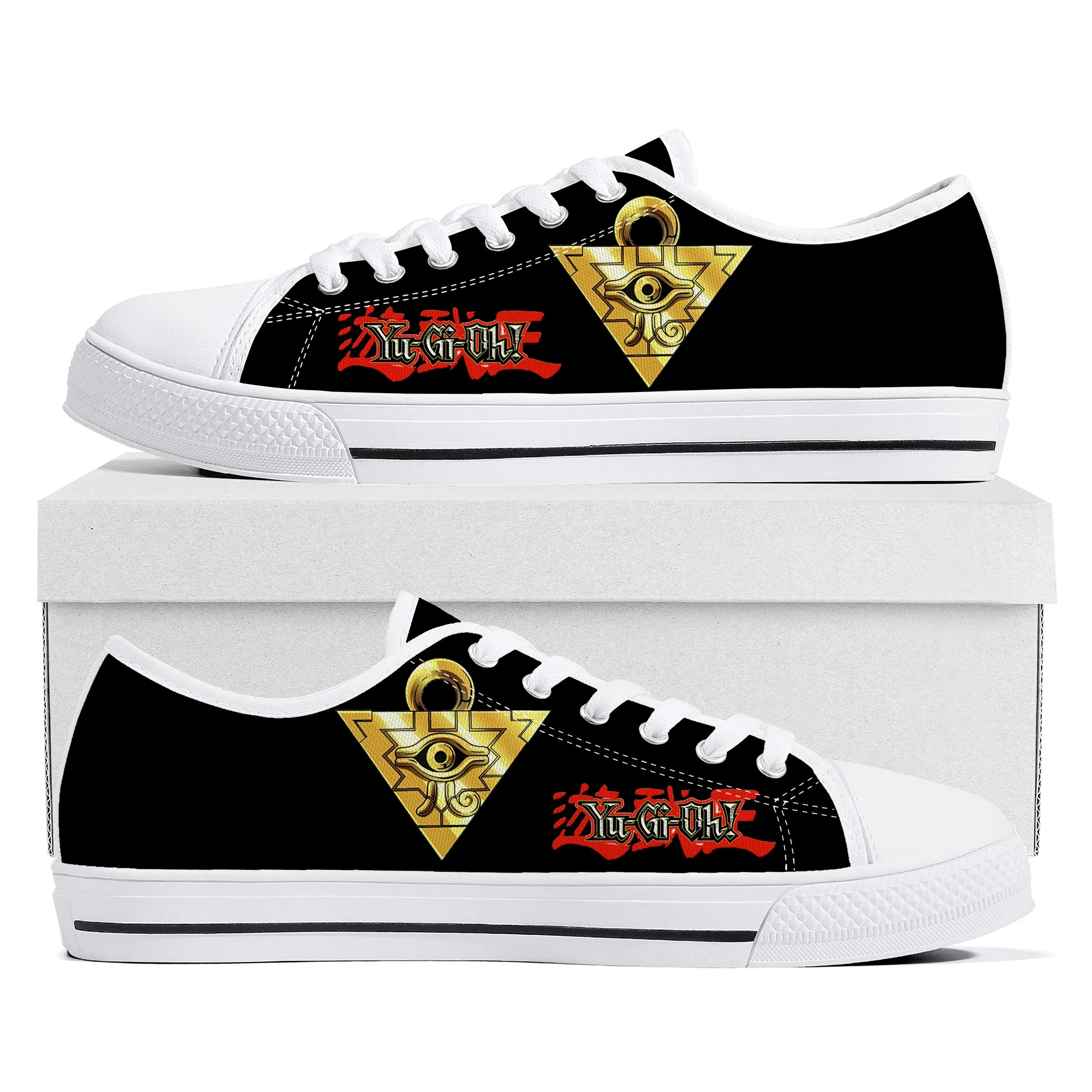Anime Yu-Gi-Oh Millennium Puzzle Yami Mutou Low Top Sneakers Mens Womens Teenager Canvas Sneaker Casual Couple Shoes Custom Shoe 2