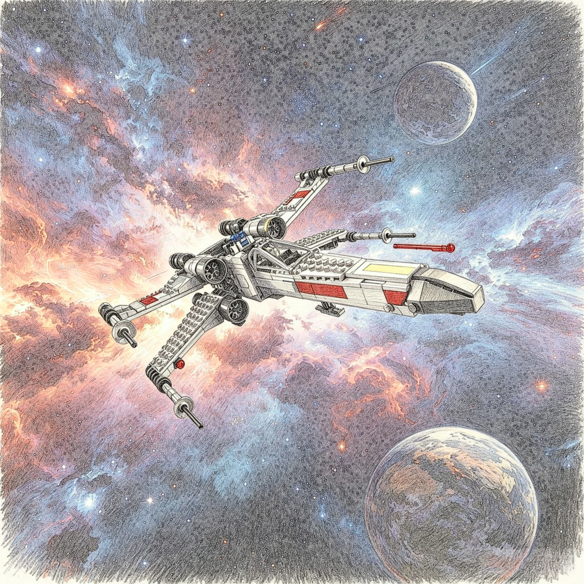 X-wing 크리에이티브 전투기 스페이스 빌딩 블록 모델 장난감 남녀 생일 파티..