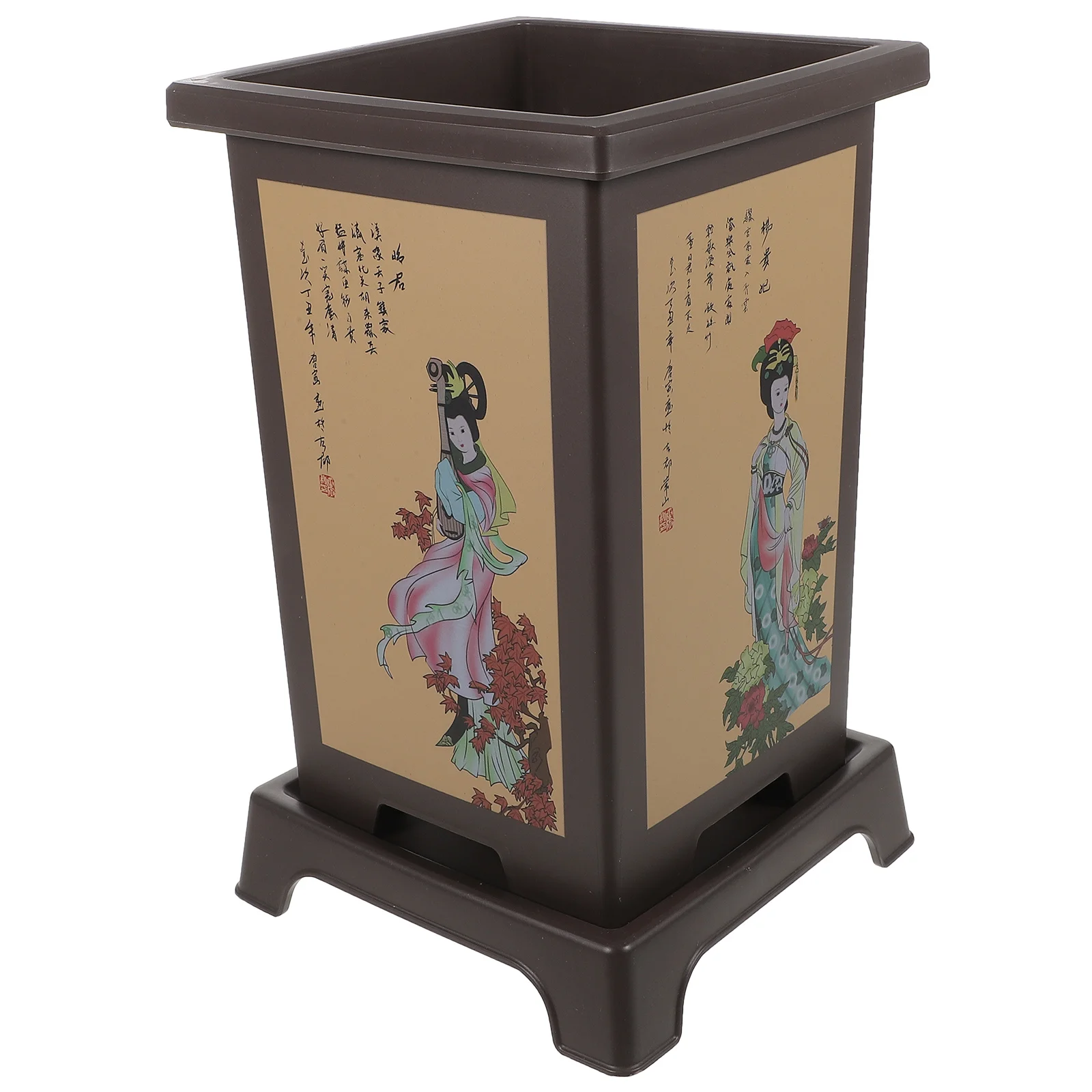 

1 Set of Resin Orchid Pot with Tray Indoor Flower Pots Household Resin Planter