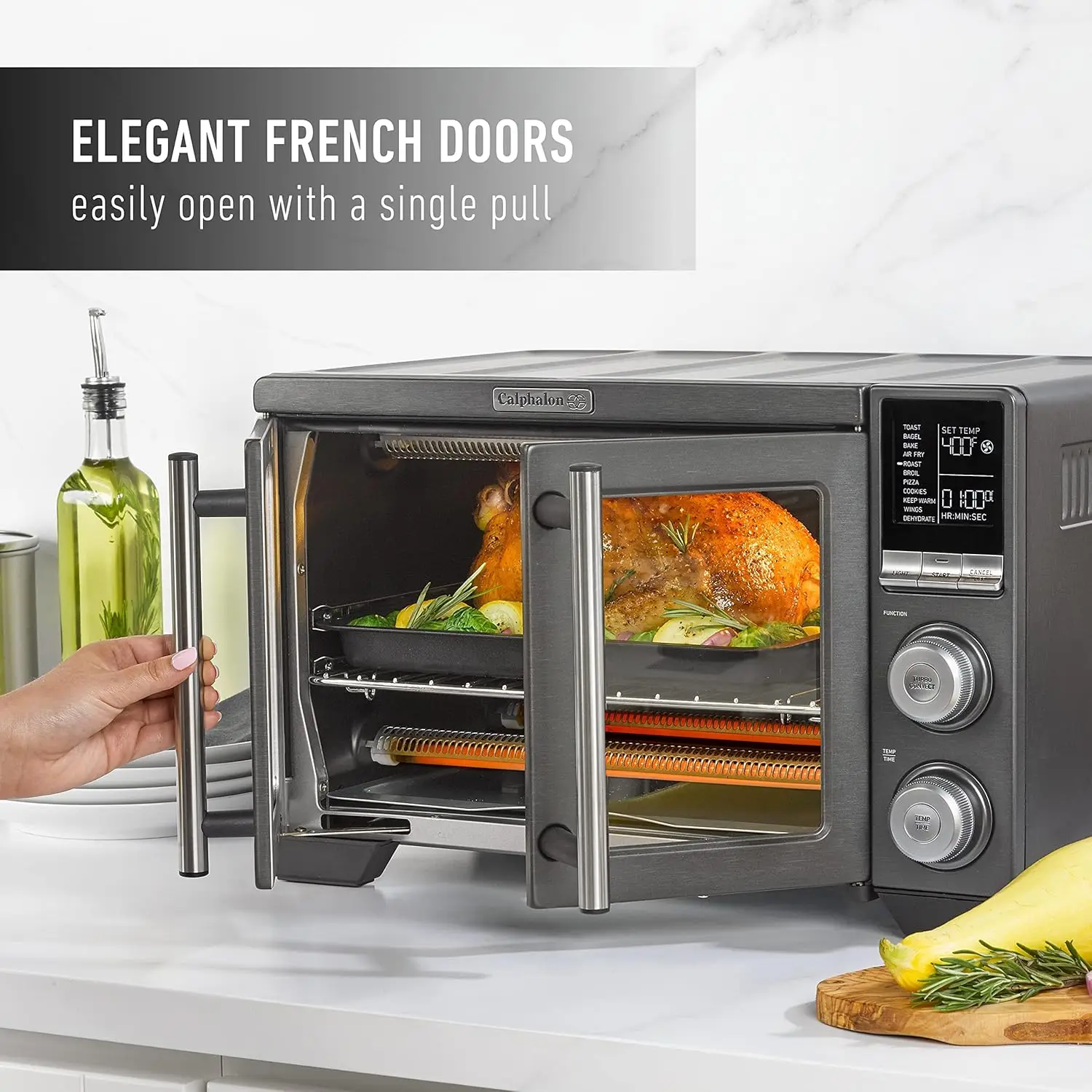 Performance Countertop French Door Air Fryer Oven, 11-in-1 Convection Toaster Oven 2