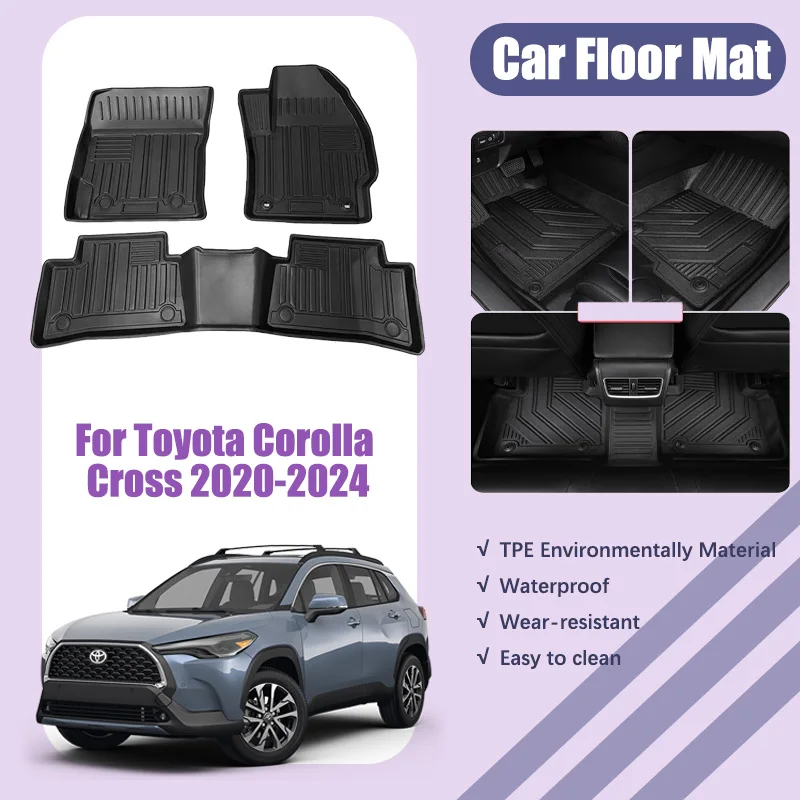 

RHD Car Floor Mats For Toyota Corolla Cross 2020-2024 2021 Dirt-resistant Foot Waterproof Pad Custom Liner Mat Car Accessories