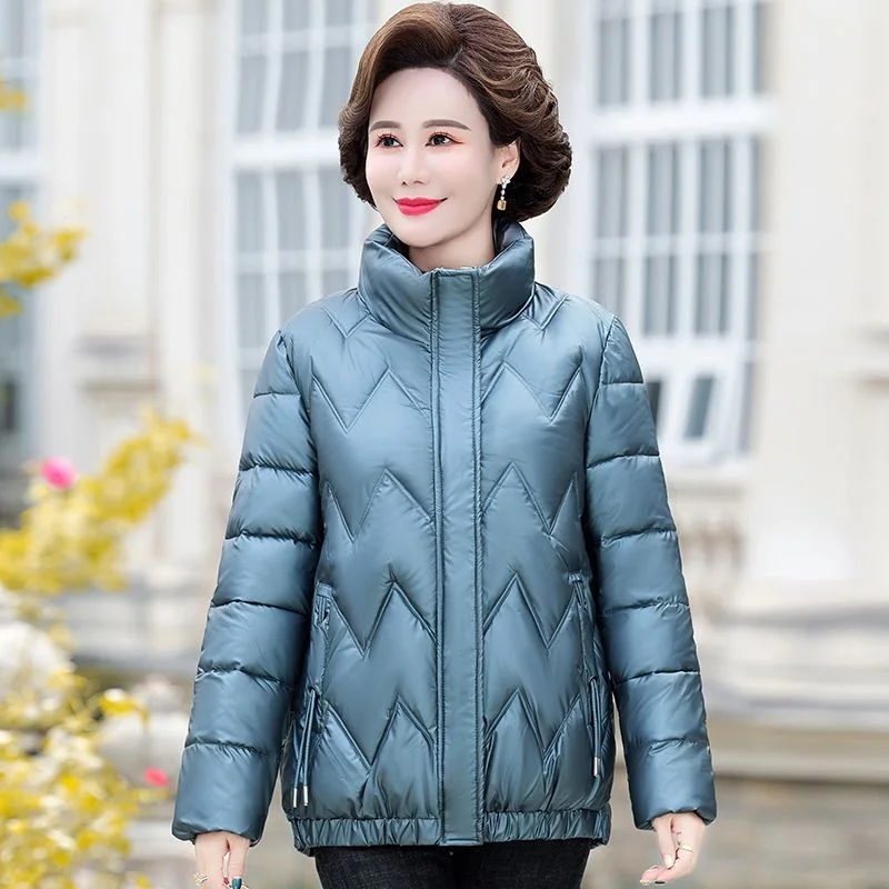 Middle aged mother's winter cotton padded jacket women's short 2022 new middle-aged and old people's autumn and winter