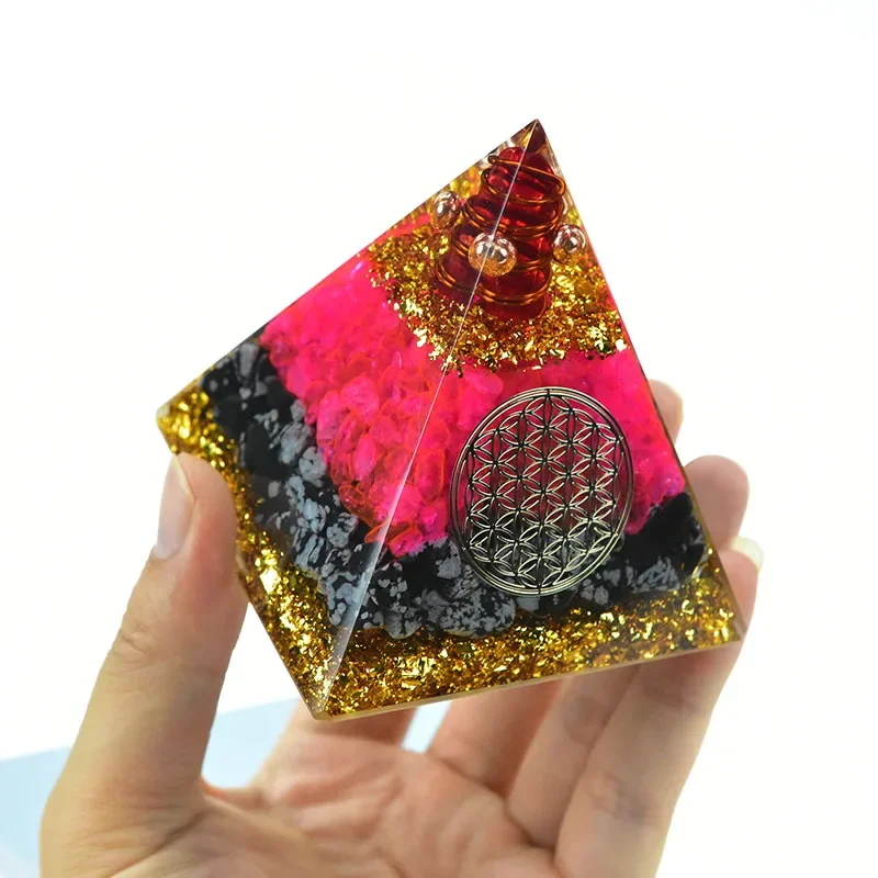 Original Energy Crystal Orgon Pyramid Ornament Yoga Healing FengShui Jewelry Epoxy Resin Craft Decor Customization Personalizado