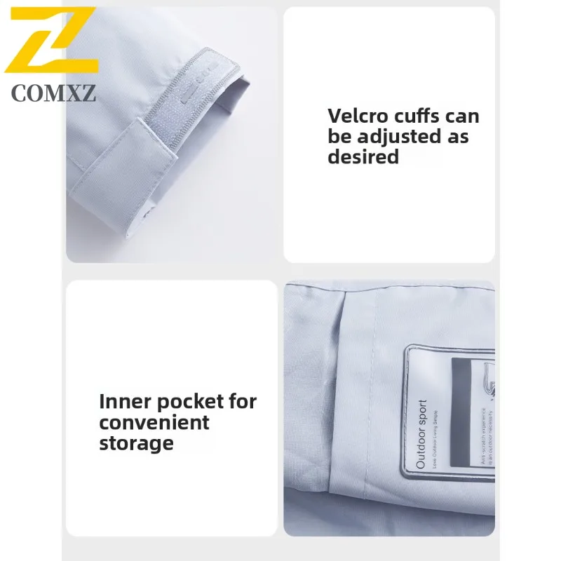 COMXZ Solid Color Coat Windproof Waterproof Trendy Hiking Work Biker Jacket Camping Comfortable Wear Resistant Men's Outerwear