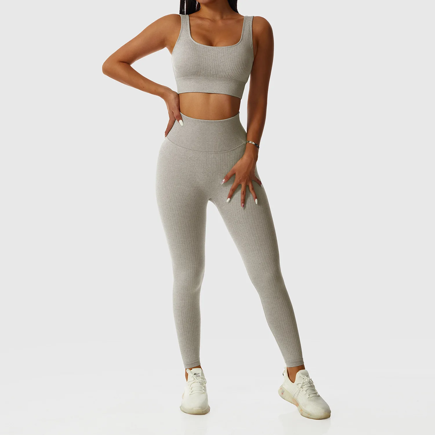

Women's tracksuit seamless sexy yoga suit Suit for fitness sports tights elasticity fitness wear two piece gym set for women