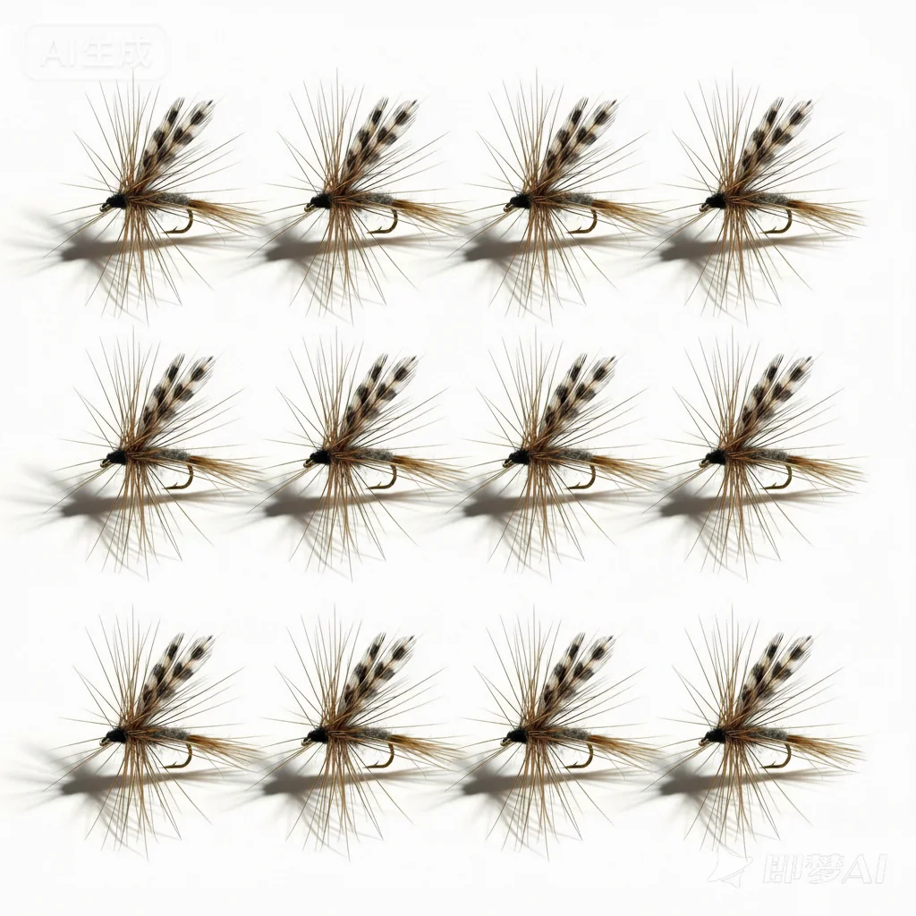 10 pcs Adams Dry Fly Fishing Flies, Hand-Tied Realistic Insect Imitation Lures with High Carbon Steel Hooks, Freshwater Floati