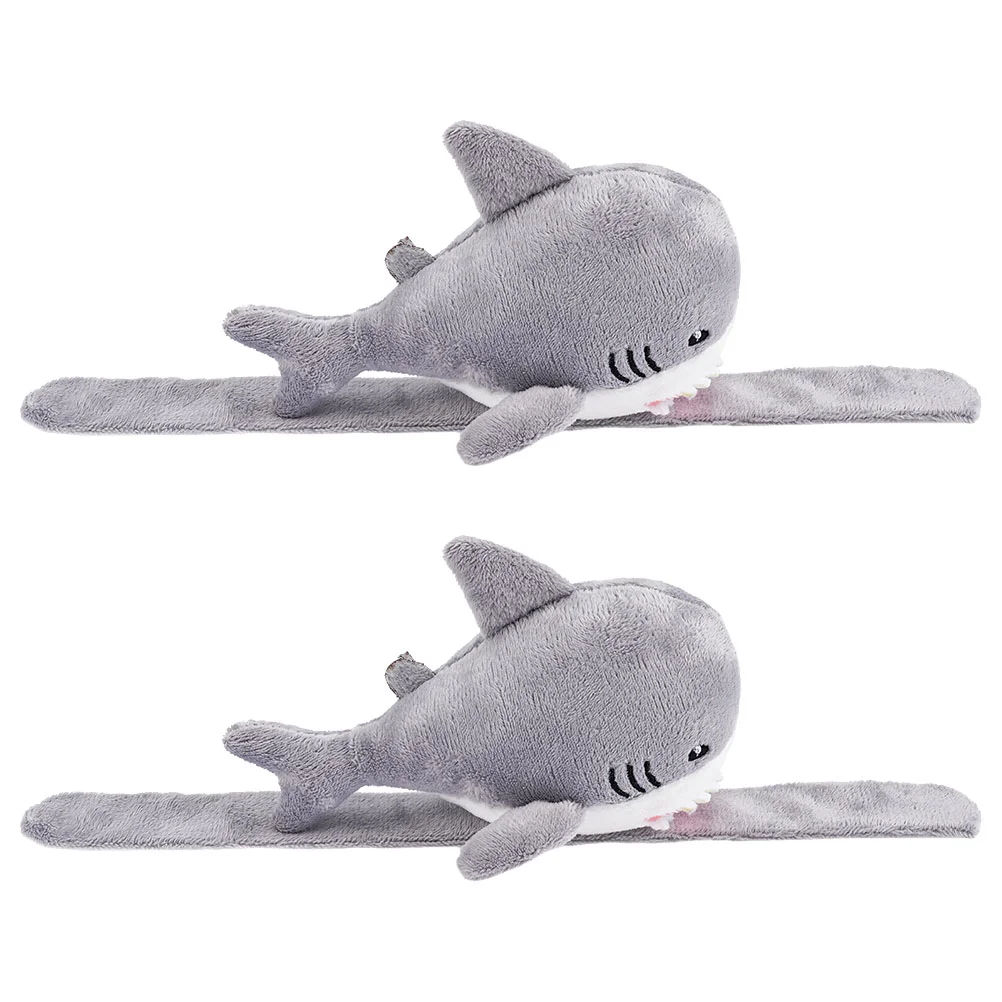 

2 Pcs Wristlet Strap Shark Slap Bracelet Wristband Bands For Party Stuffed Animal Hugger Cartoon Bracelets Child
