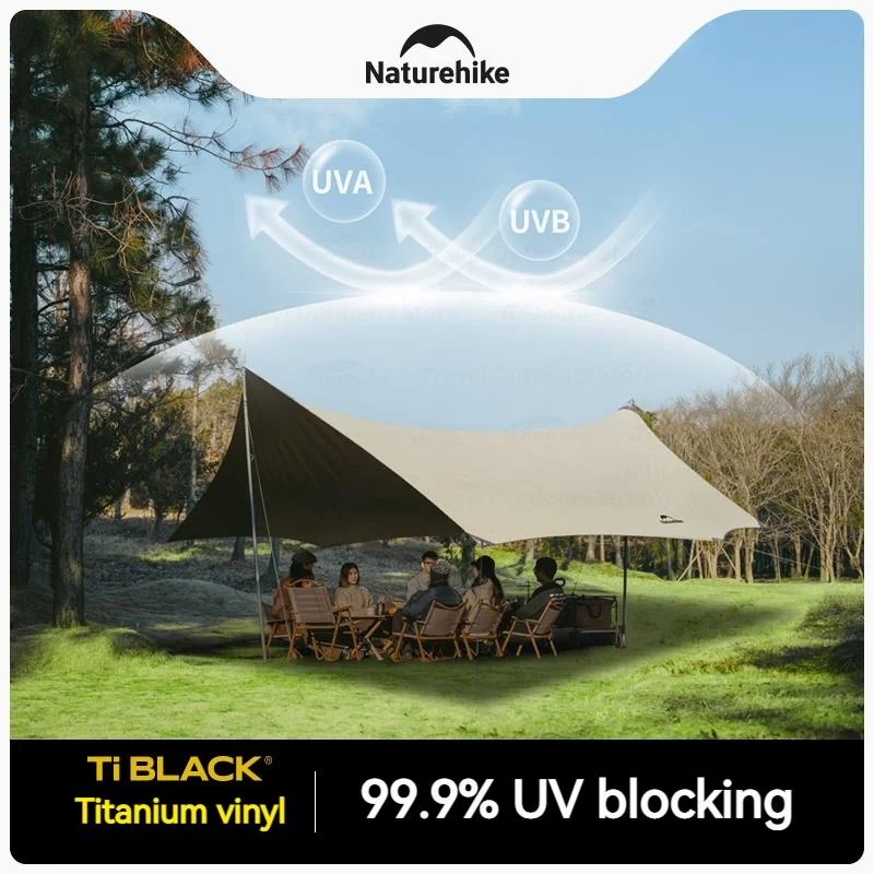 Camping Canopy Titanium Black Glue Sunscreen Outdoor Quadrilateral/Hexagon/Octagon 6-16P Large