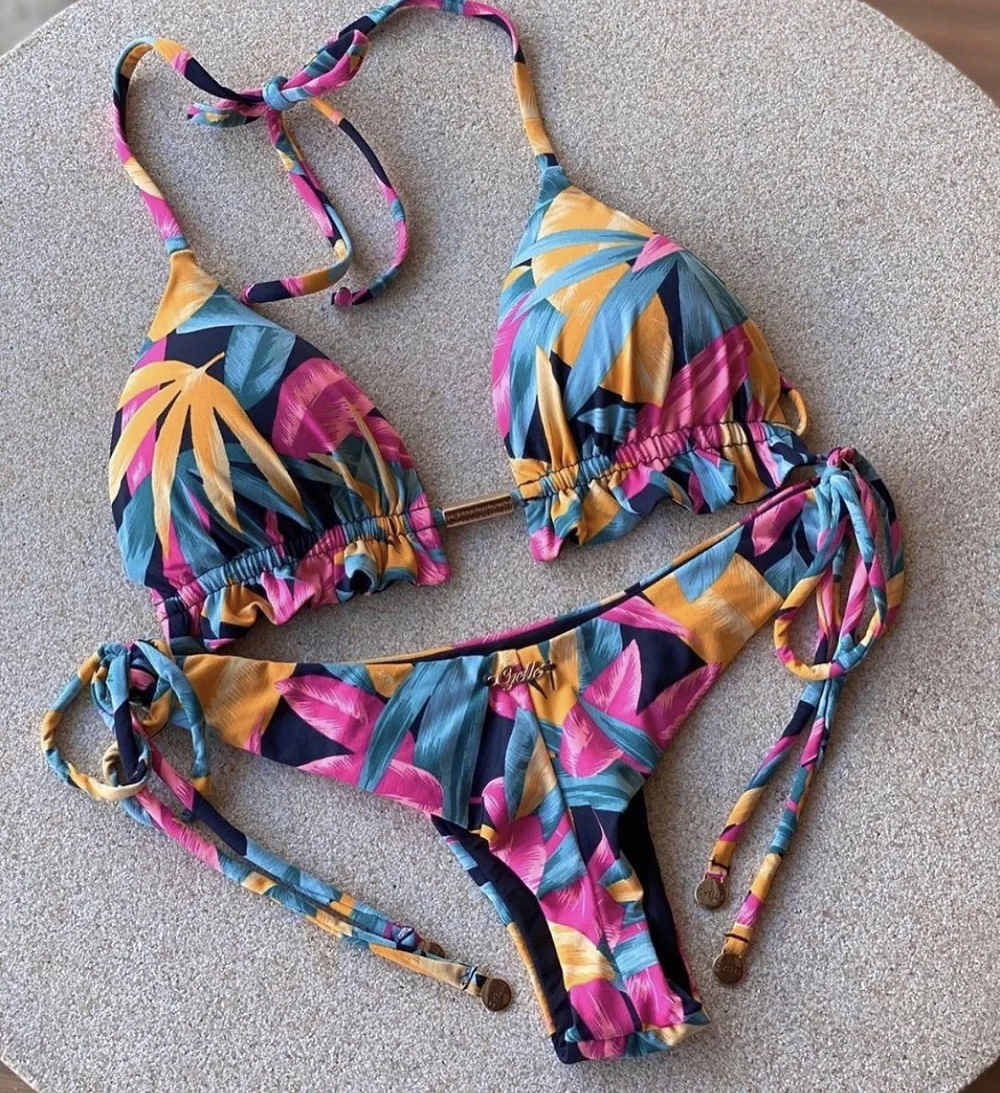 Women's Printed Bikini Beach Holiday Trio