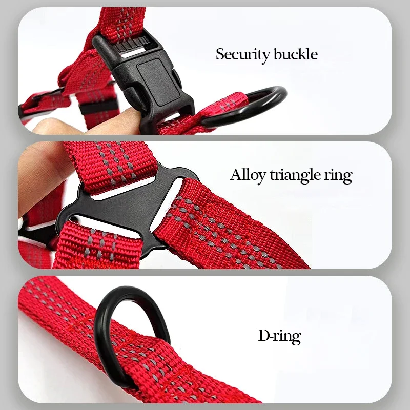 Adjustable Dog Y Harness Breathable Reflective Puppy Harness Leash Small Medium Large Dog Chihuahua Vest Labrador Pet Suppli Pet Harness Leash Set Pet Harness Set Pet Leash Set