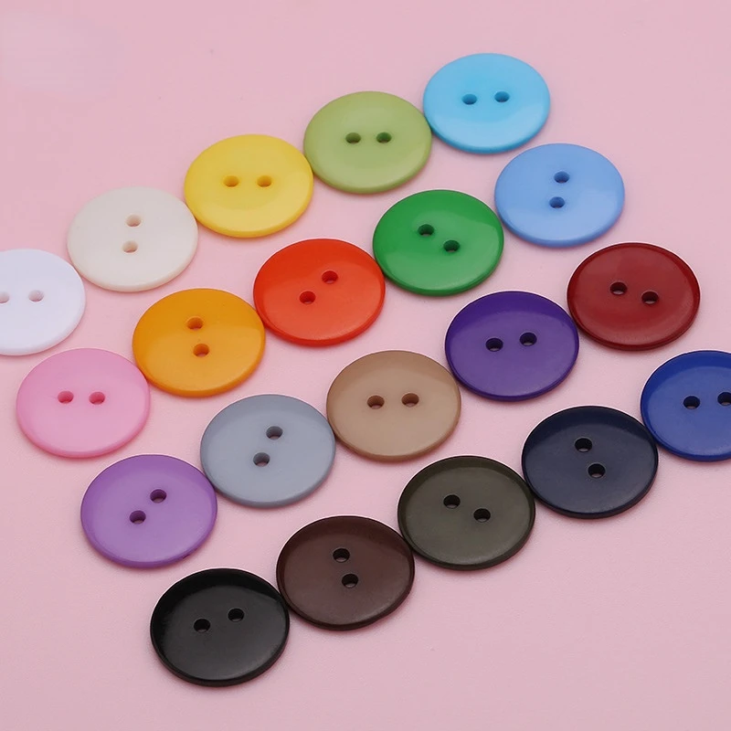 9mm black plastic buttons, Small resin sewing buttons, Craft supplies