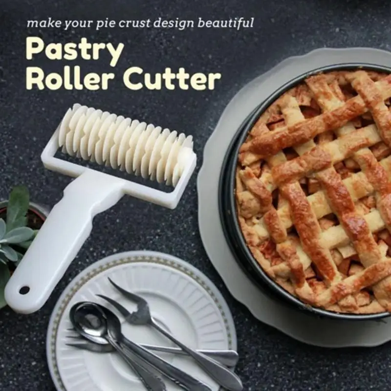 Pie Pizza Cutter Pastry Bakeware Embossing Dough Roller Lattice Cake Tools Plastic Baking Tool 1PC pizza cutter