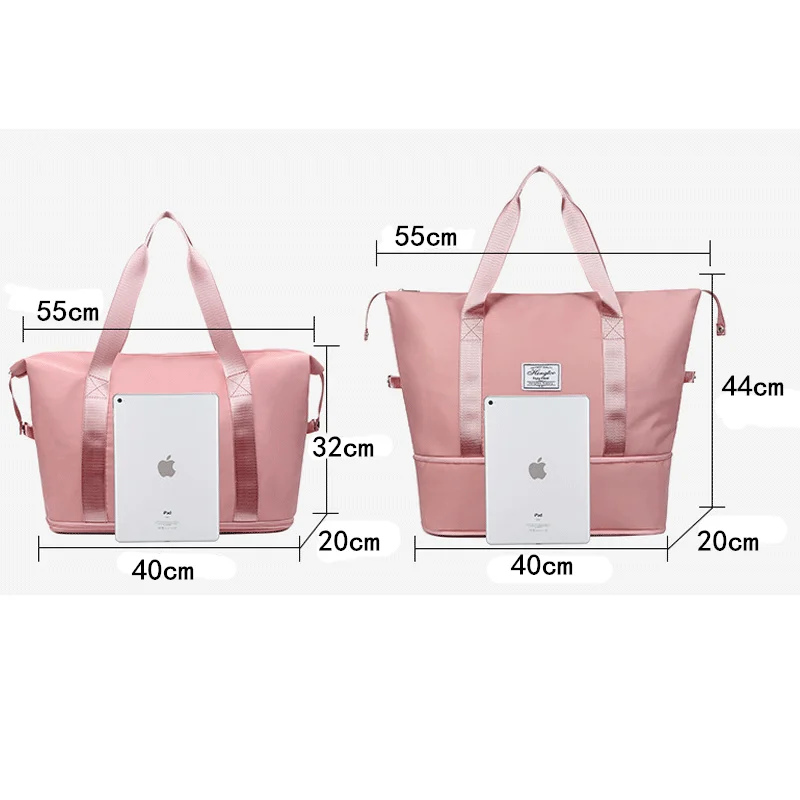 Large Capacity Expansion Travel Bag Nylon Handheld Yoga Fitness Bag Women Waterproof foldable lightweight Luggage Bag Organizer 5