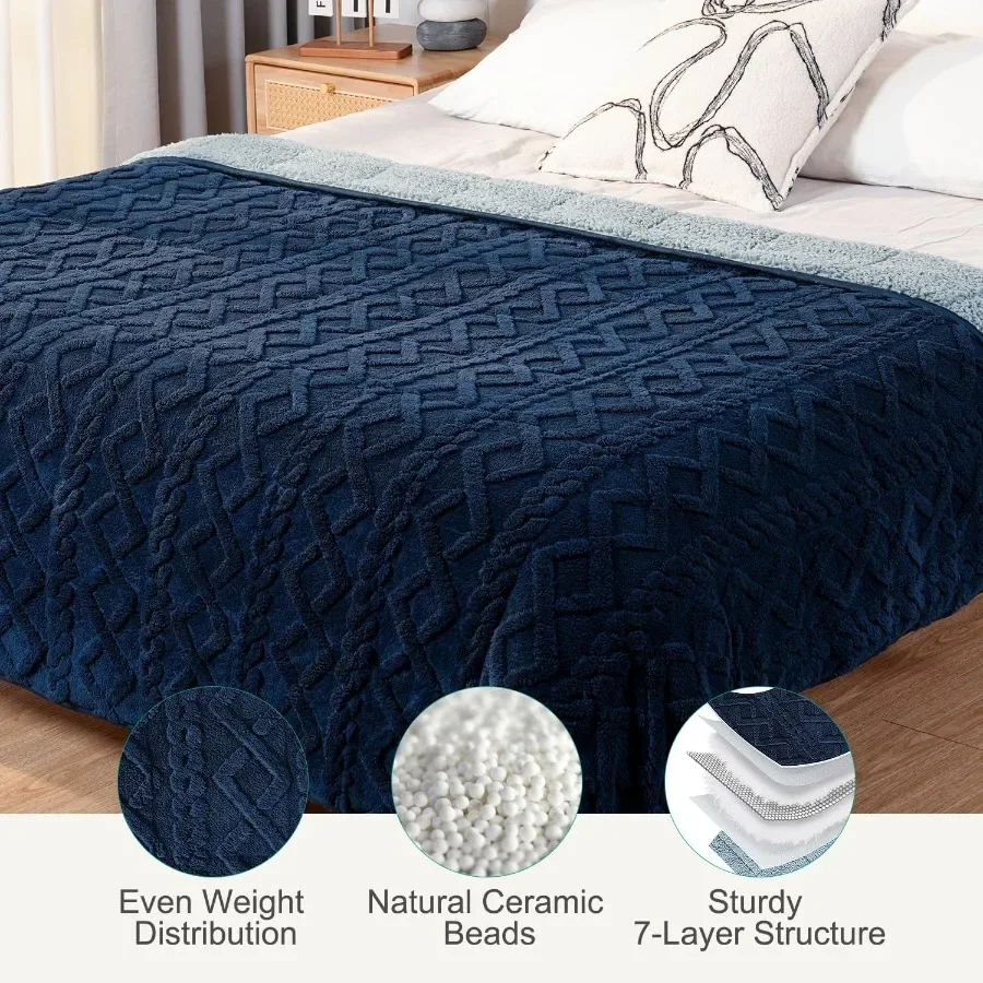 Sherpa Fleece Adult Weighted Blanket Ideal for Sleep and Relaxation 20 lbs DualSided Soft Fuzzy Heavy Blanket Perfect for Couch