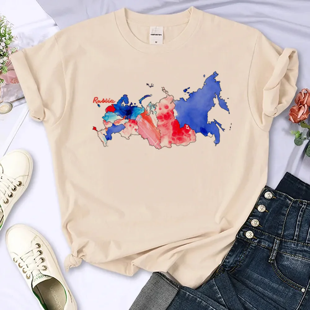 

Watercolor Countries top women Y2K summer Japanese top female anime designer manga clothes